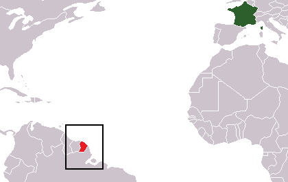 Расположение департамента Гвиана (Guyane)