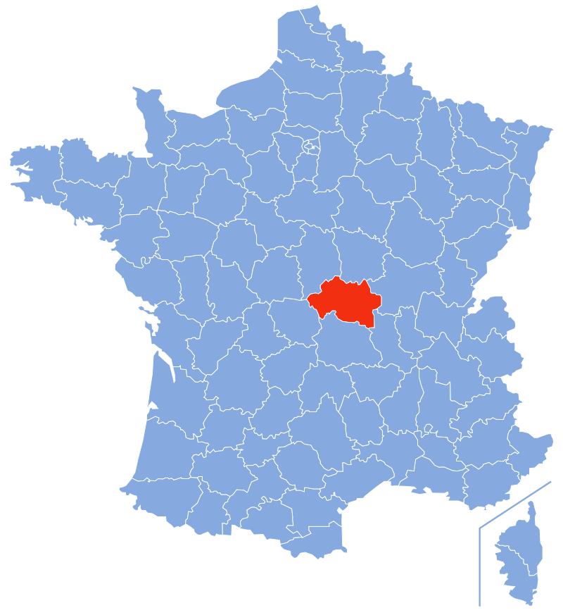 Расположение департамента Алье (Allier)