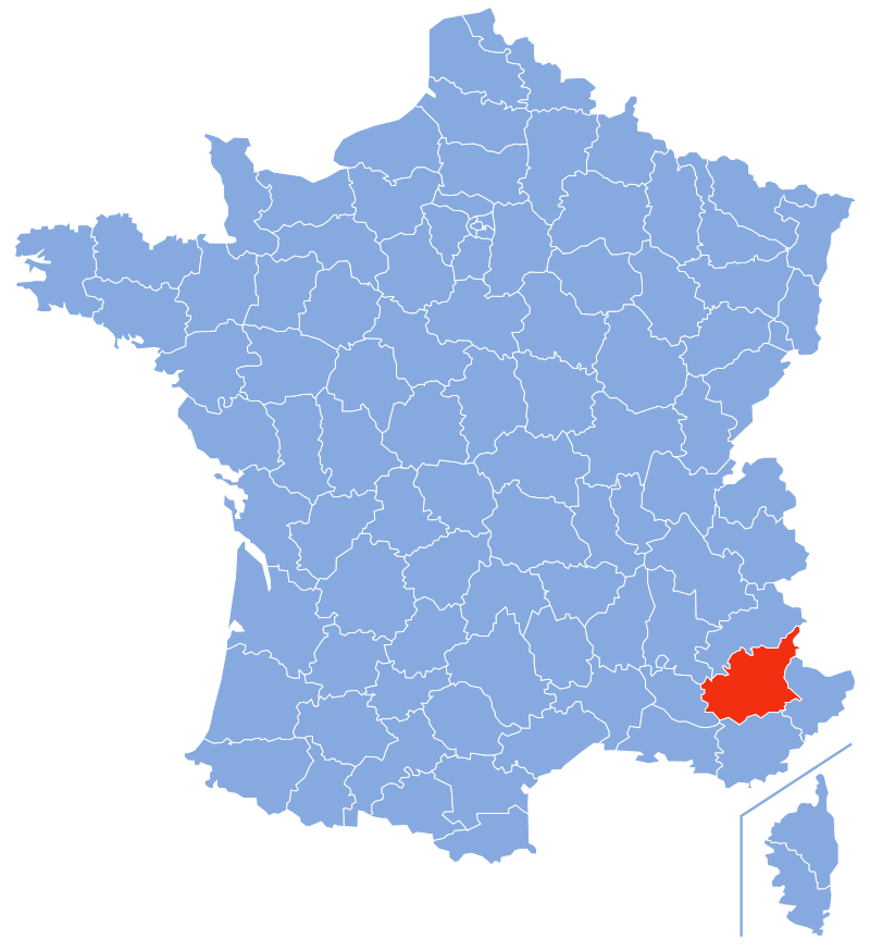 Расположение департамента Альпы Верхнего Прованса (Alpes-de-Haute-Provence)