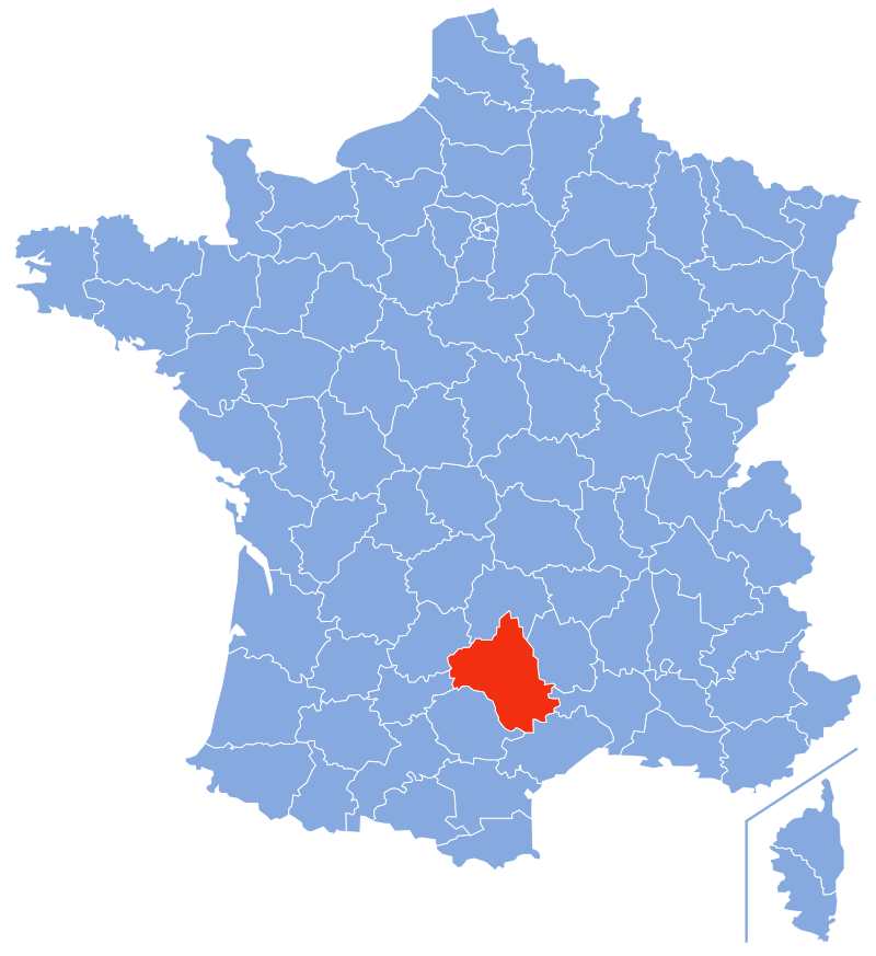 Расположение департамента Авейрон (Aveyron)