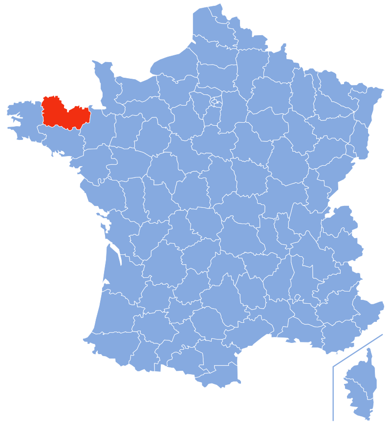 Расположение департамента Кот-д’Армор (Côtes-d'Armor)