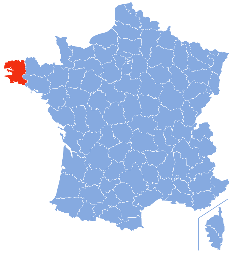 Расположение департамента Финистер (Finistère)