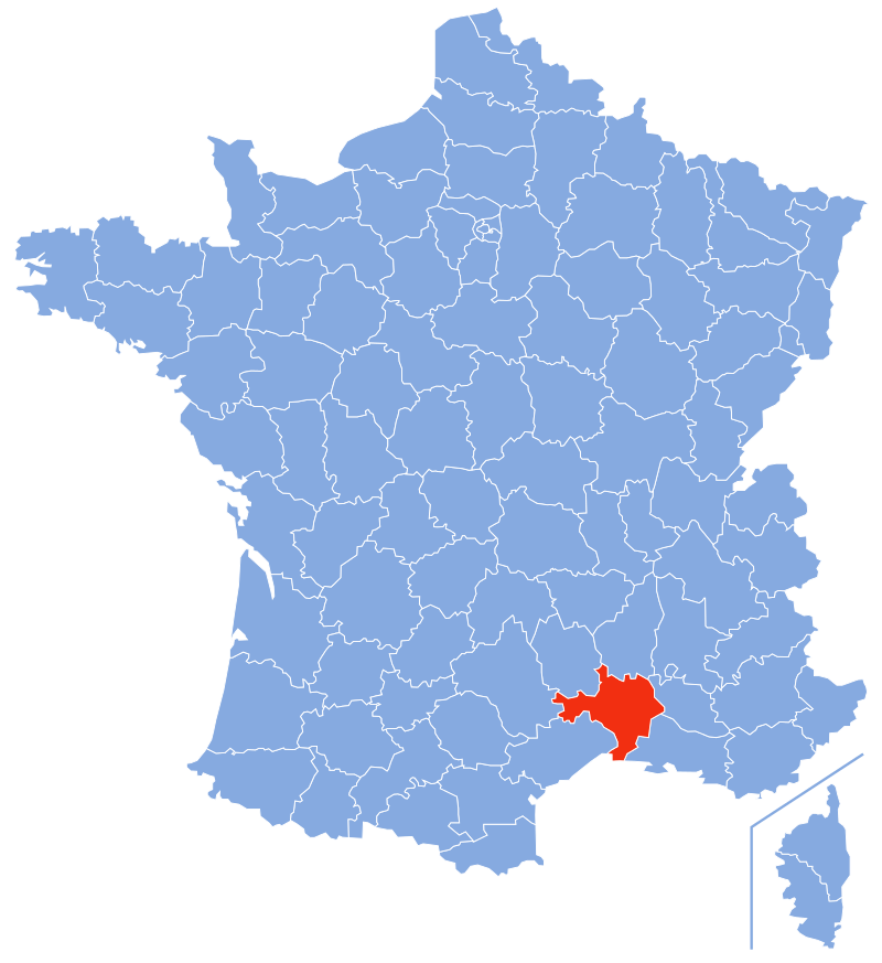 Расположение департамента Гар (Gard)