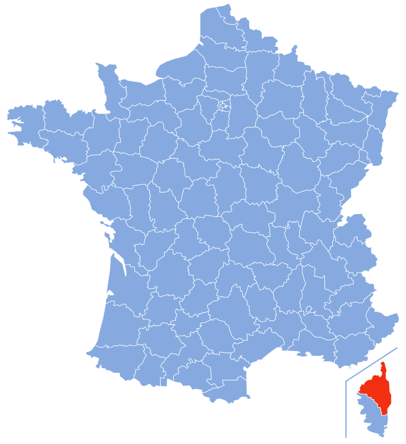 Расположение департамента Верхняя Корсика (Haute-Corse)