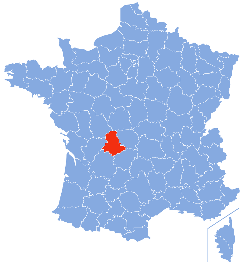 Расположение департамента Верхняя Вьенна (Haute-Vienne)