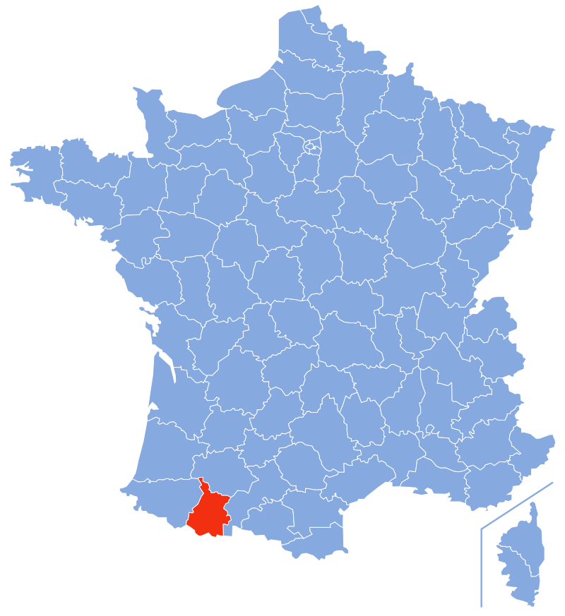 Расположение департамента Верхние Пиренеи (Hautes-Pyrénées)