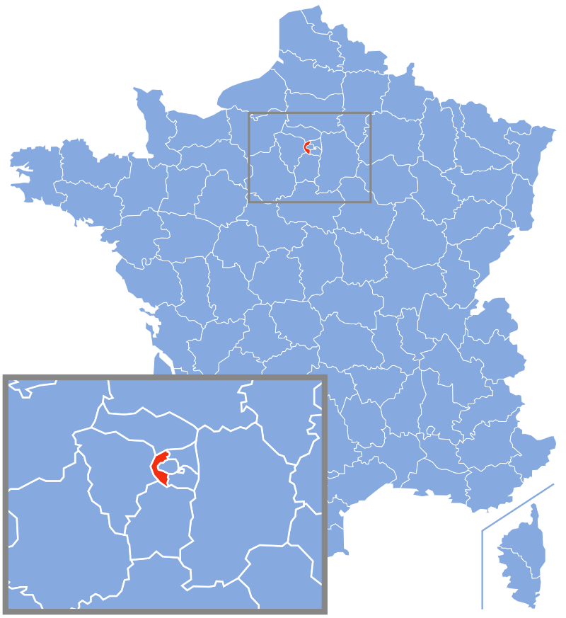 Расположение департамента О-де-Сен (Hauts-de-Seine)