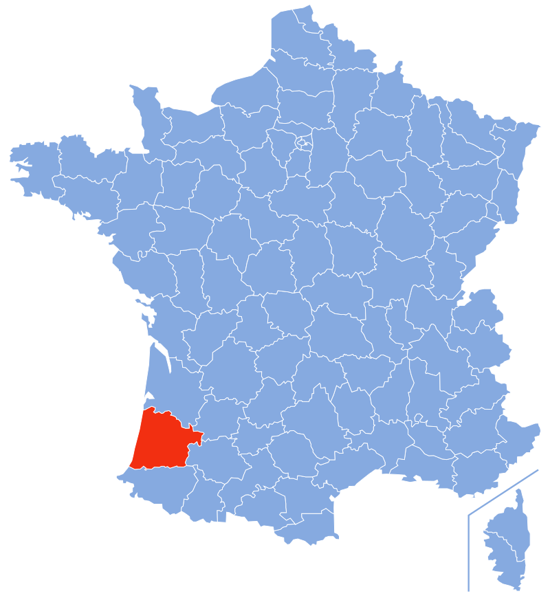 Расположение департамента Ланды (Landes)