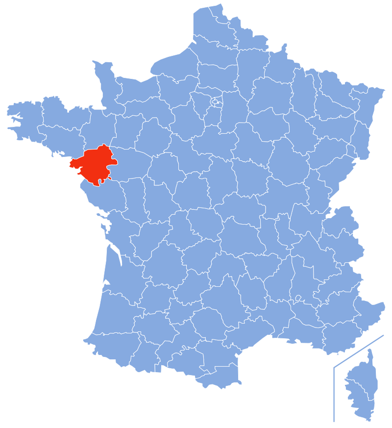 Расположение департамента Атлантическая Луара (Loire-Atlantique)