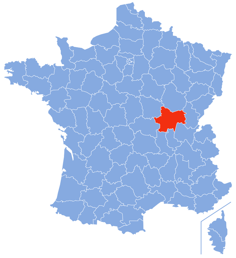 Расположение департамента Сона и Луара (Saône-et-Loire)