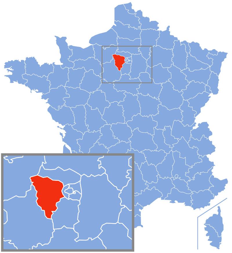 Расположение департамента Ивелин (Yvelines)