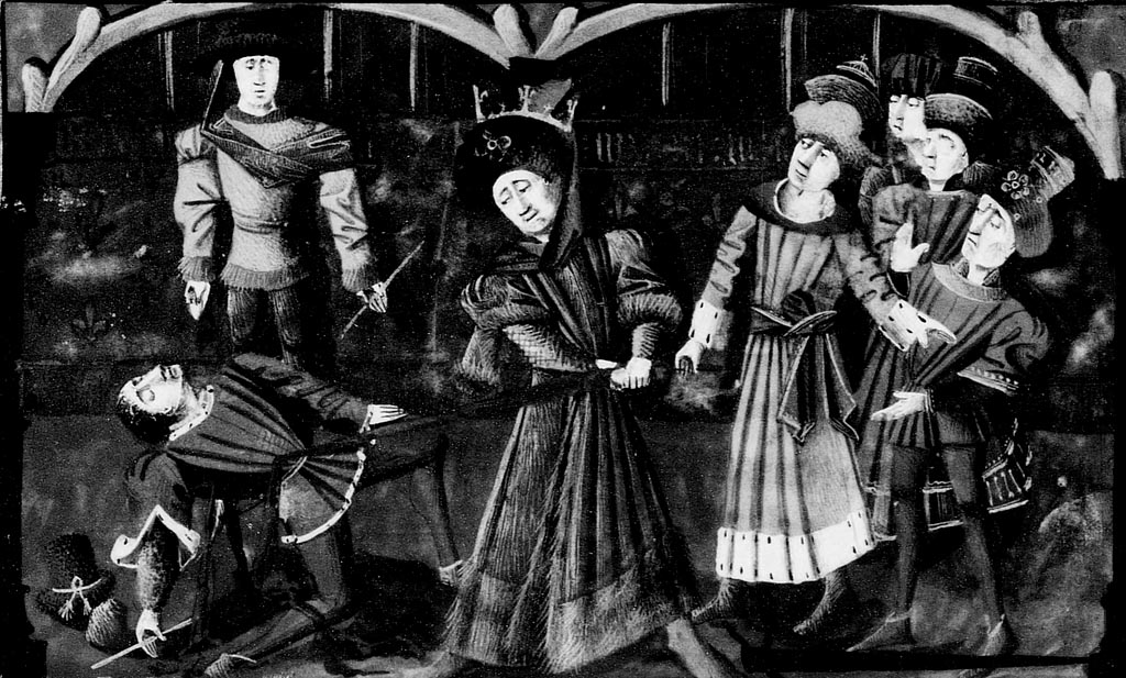 Убийство Сигивальда (миниатюра из Великих хроник Франции, XV век)